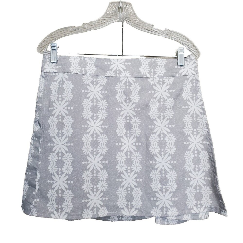 Ripskirt Hawaii Gray Lei Geometric Print Hook & Loop True Wrap Skirt Size Medium